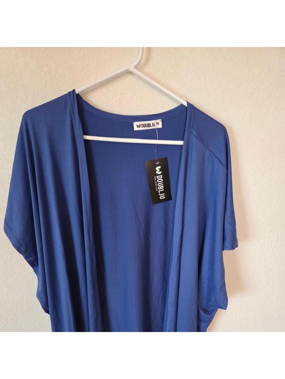 Blue Doublju open front cardigan in size M. Super soft, thinner material.